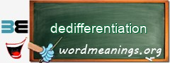 WordMeaning blackboard for dedifferentiation